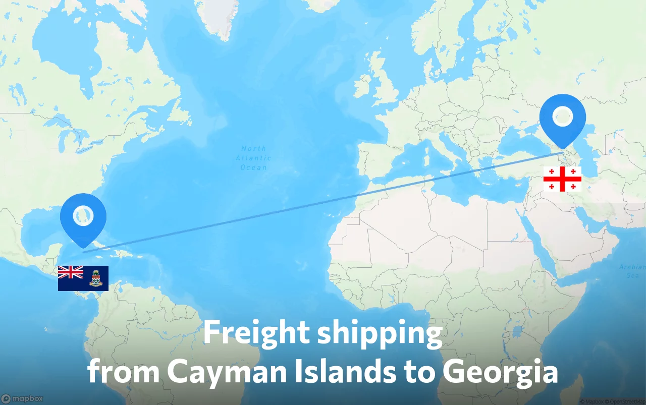 Shipping route from Cayman Islands to Georgia