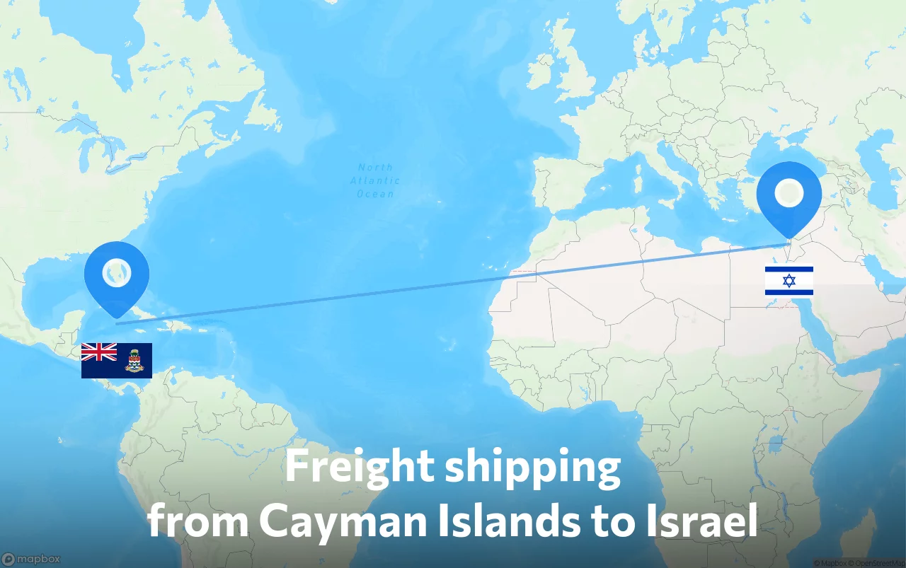 Shipping route from Cayman Islands to Israel