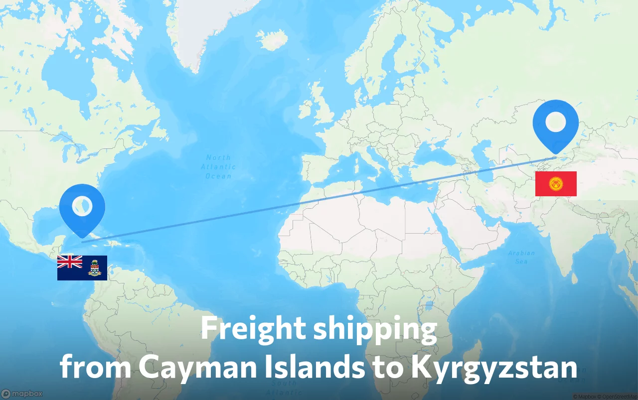 Shipping route from Cayman Islands to Kyrgyzstan