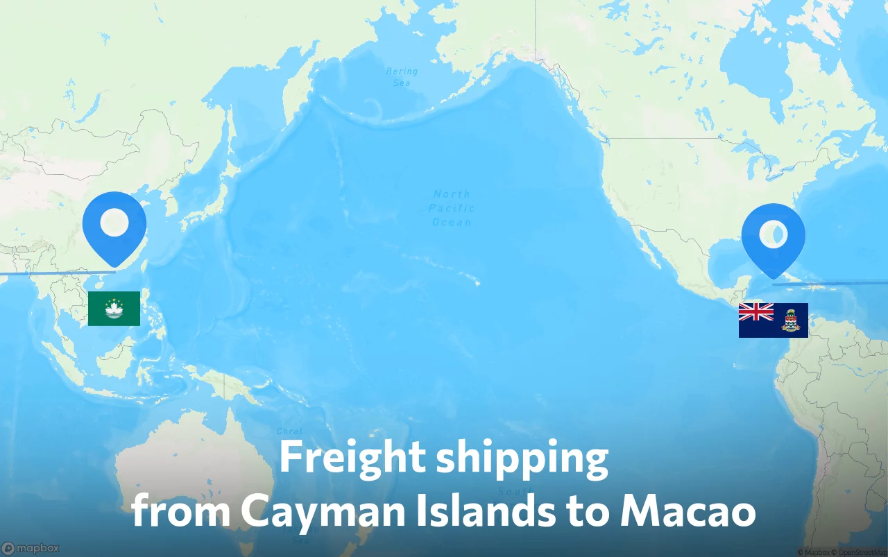 Shipping route from Cayman Islands to Macao