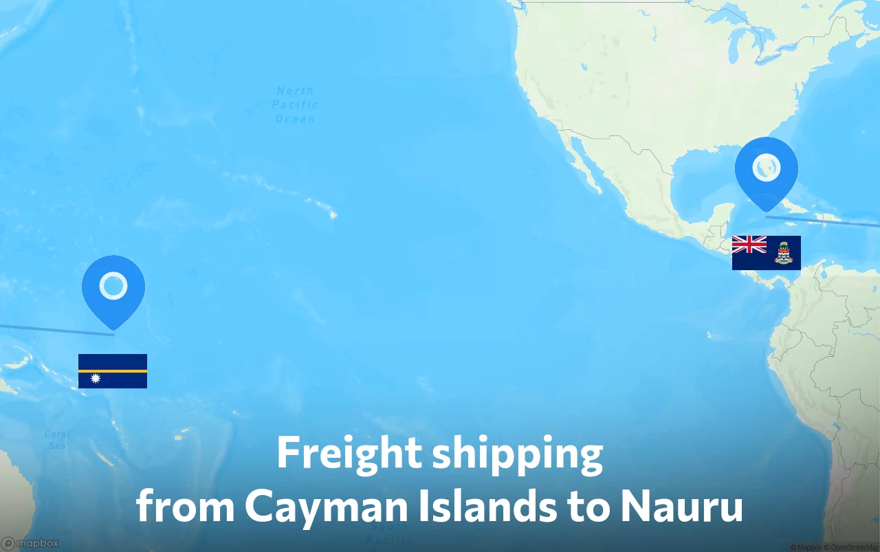 Shipping route from Cayman Islands to Nauru
