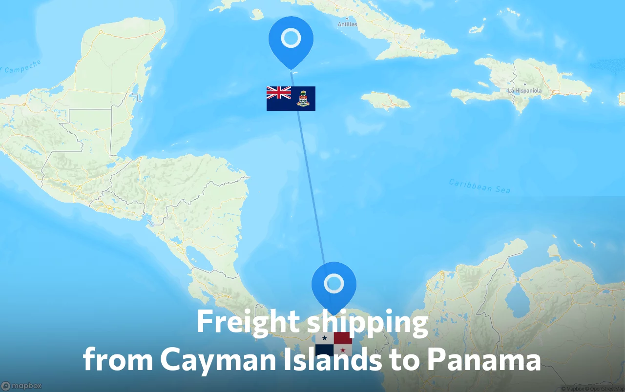 Shipping route from Cayman Islands to Panama