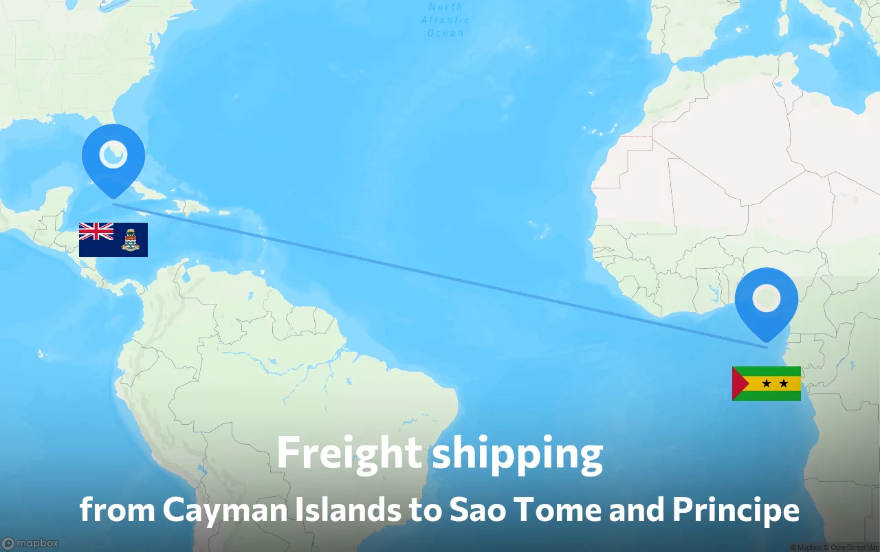Shipping route from Cayman Islands to Sao Tome and Principe