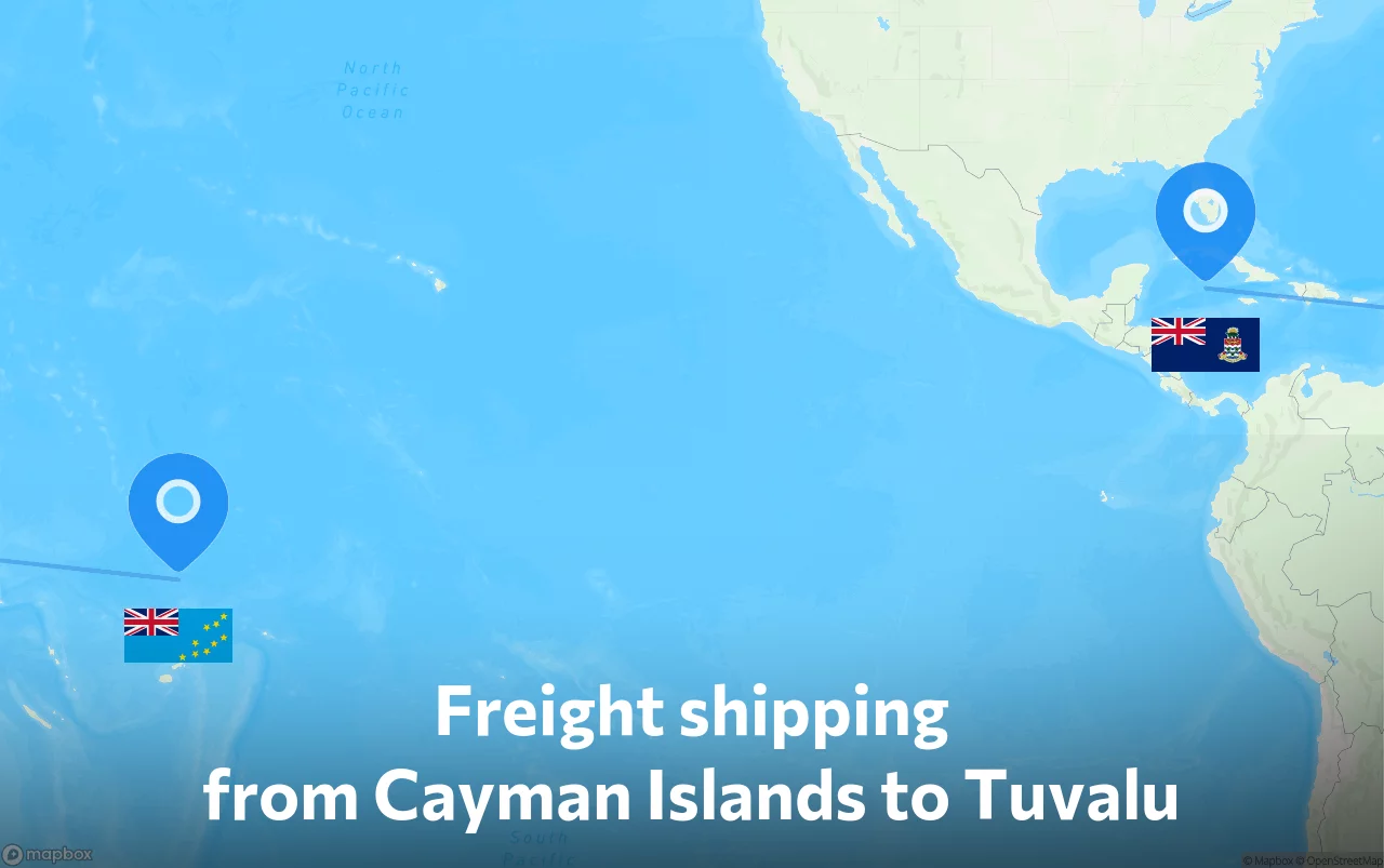 Shipping route from Cayman Islands to Tuvalu