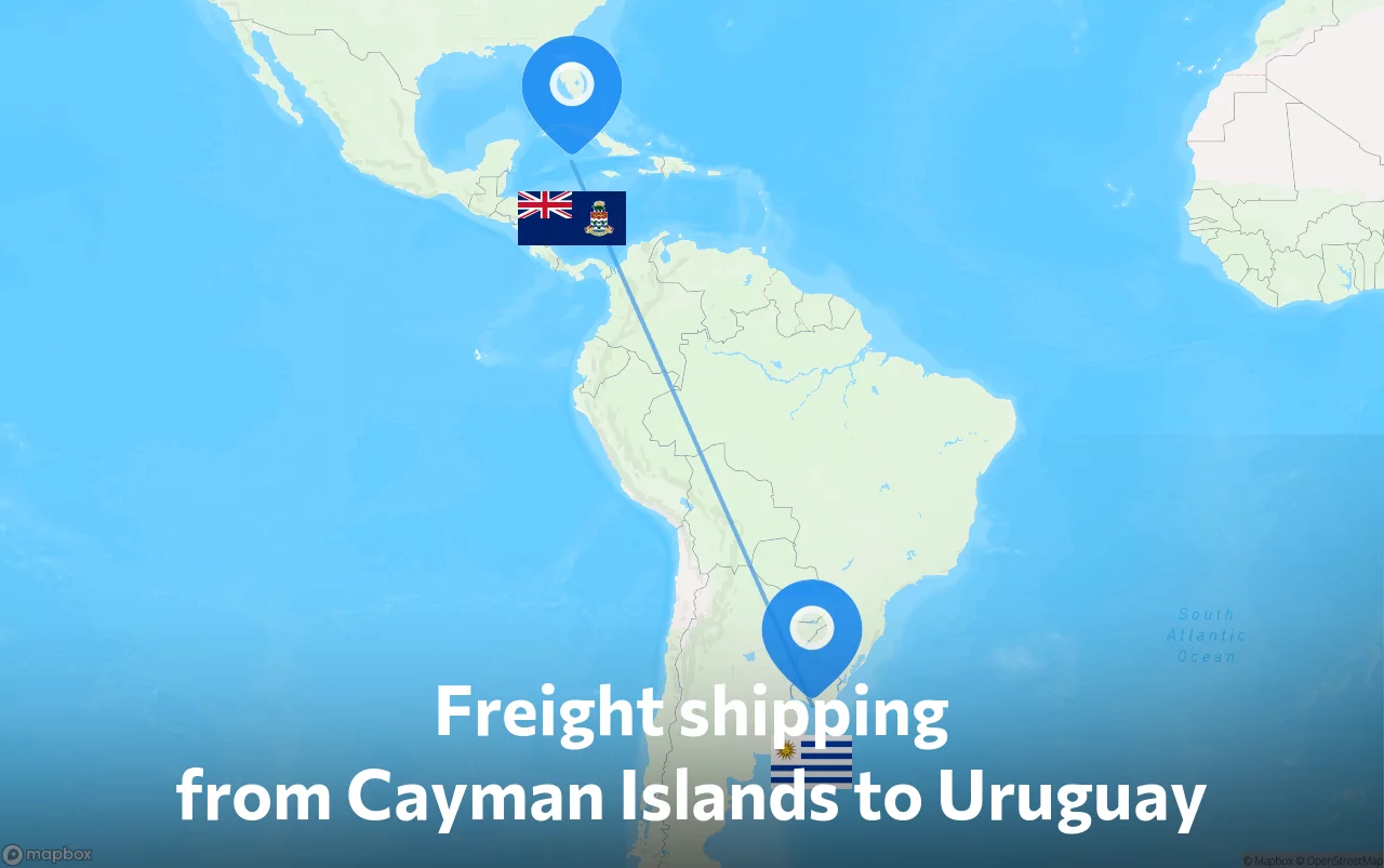 Shipping route from Cayman Islands to Uruguay
