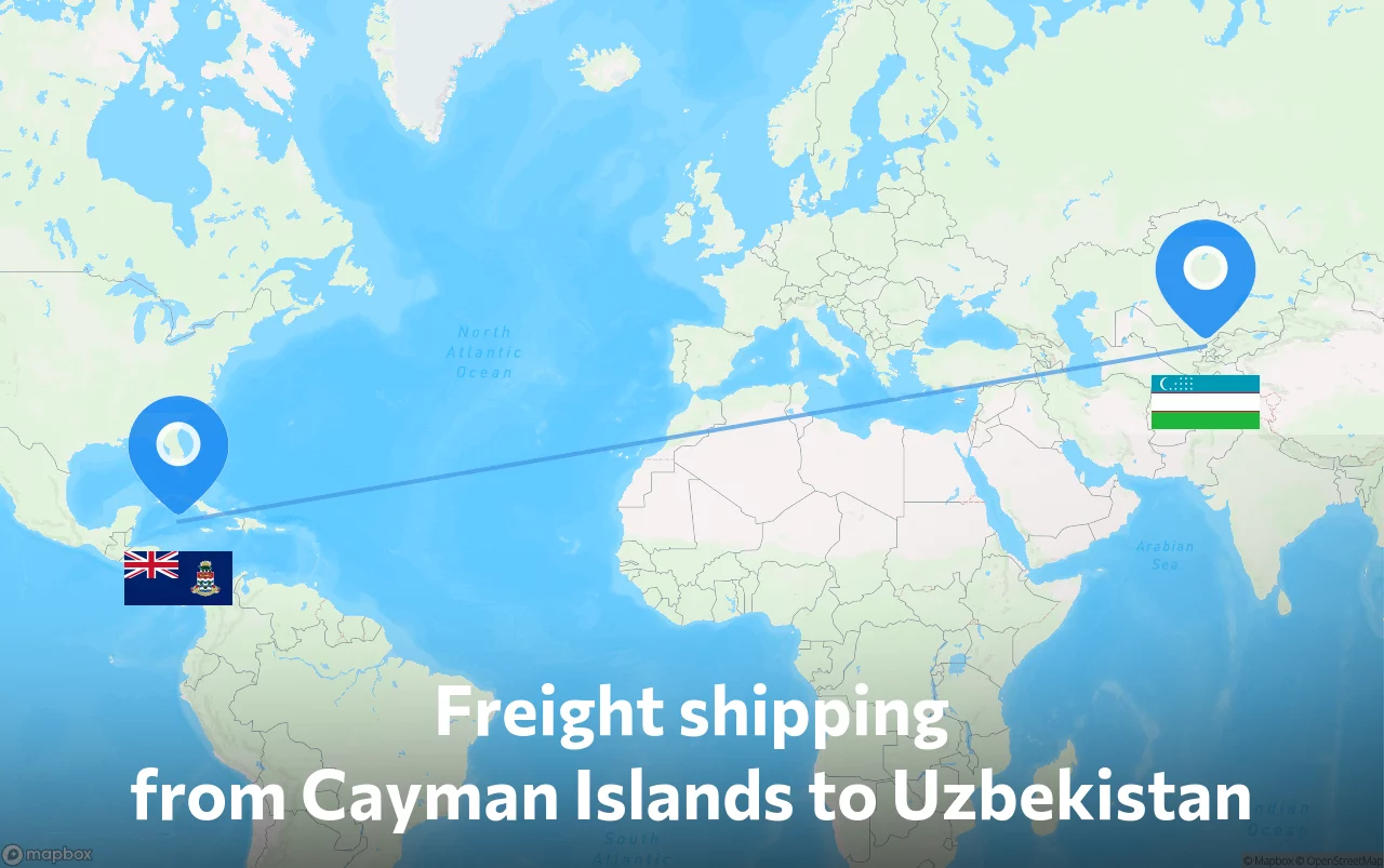 Shipping route from Cayman Islands to Uzbekistan