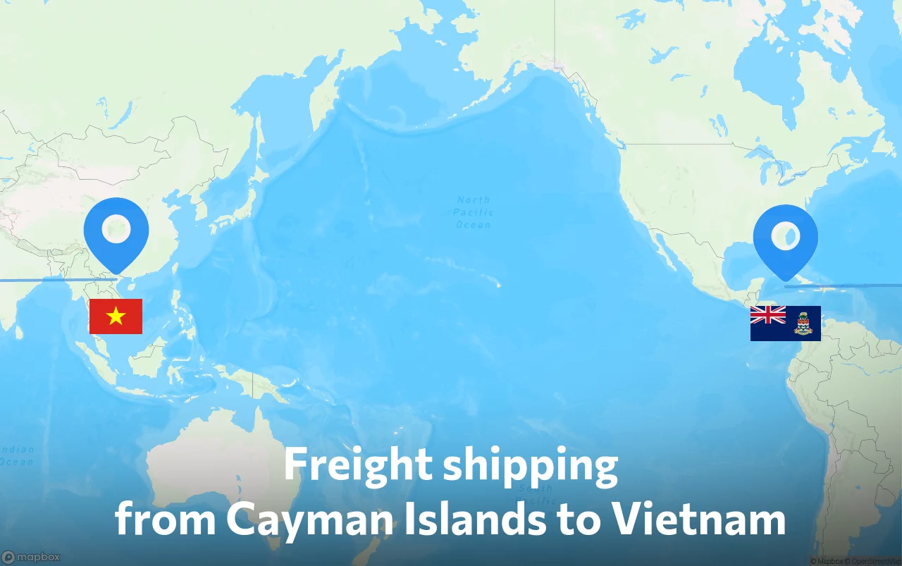 Shipping route from Cayman Islands to Vietnam