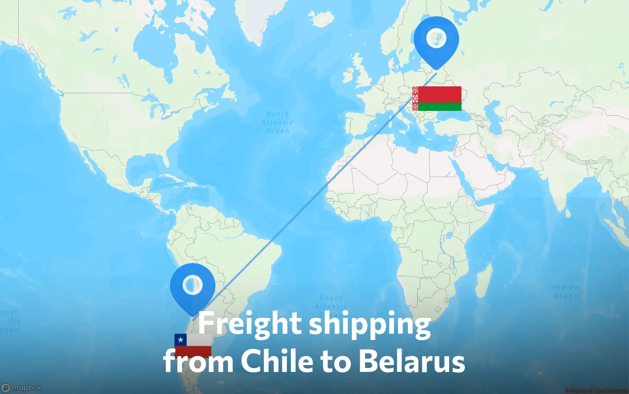 Shipping route from Chile to Belarus