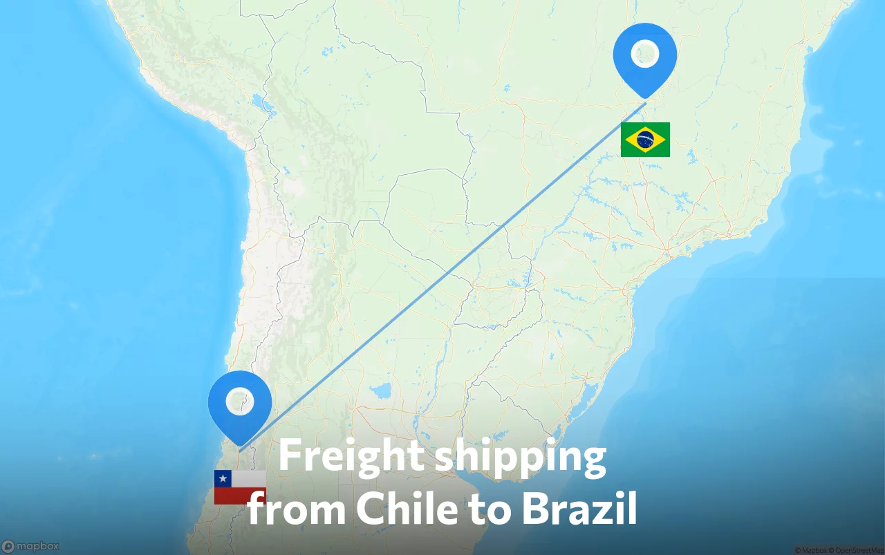 Shipping route from Chile to Brazil