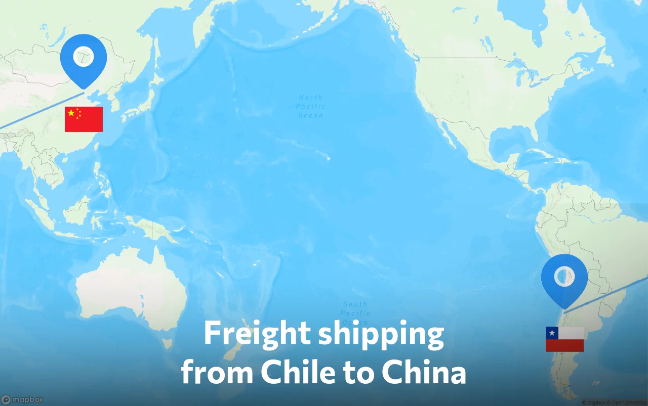 Shipping route from Chile to China