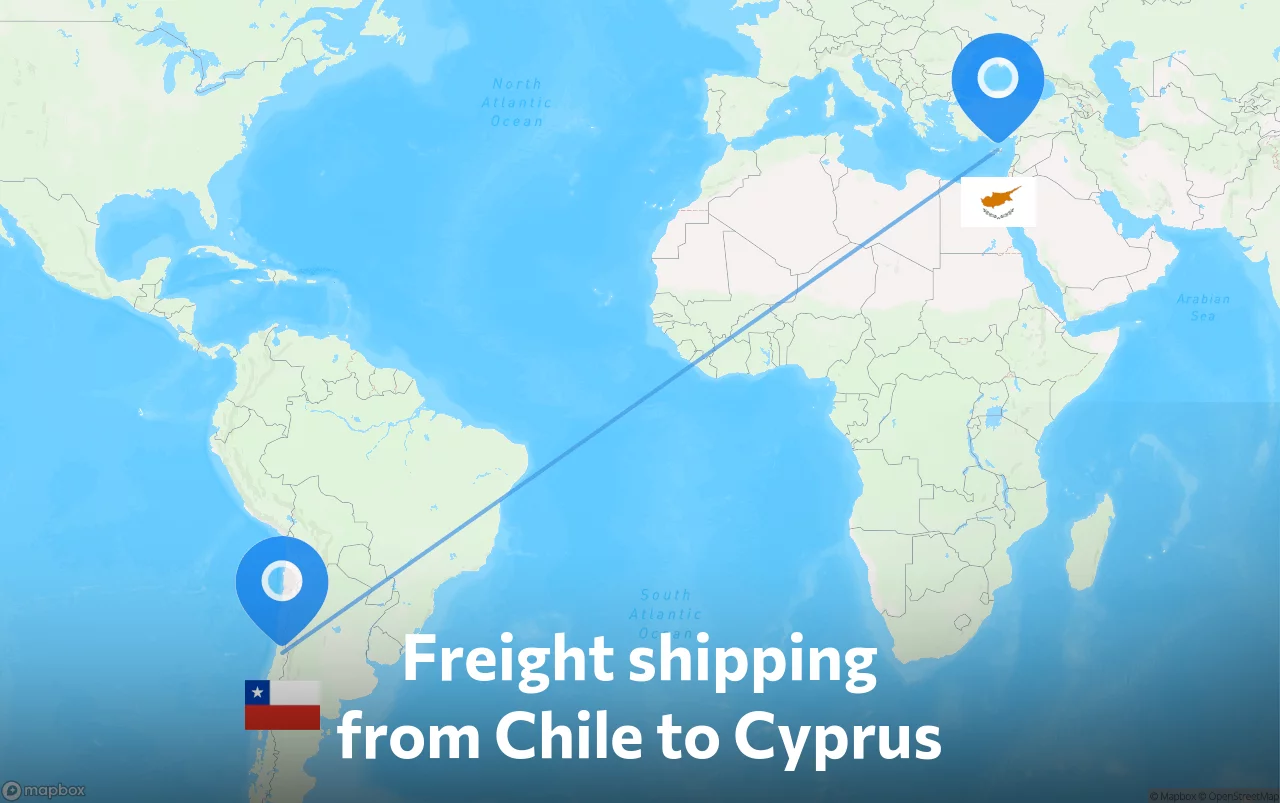 Shipping route from Chile to Cyprus