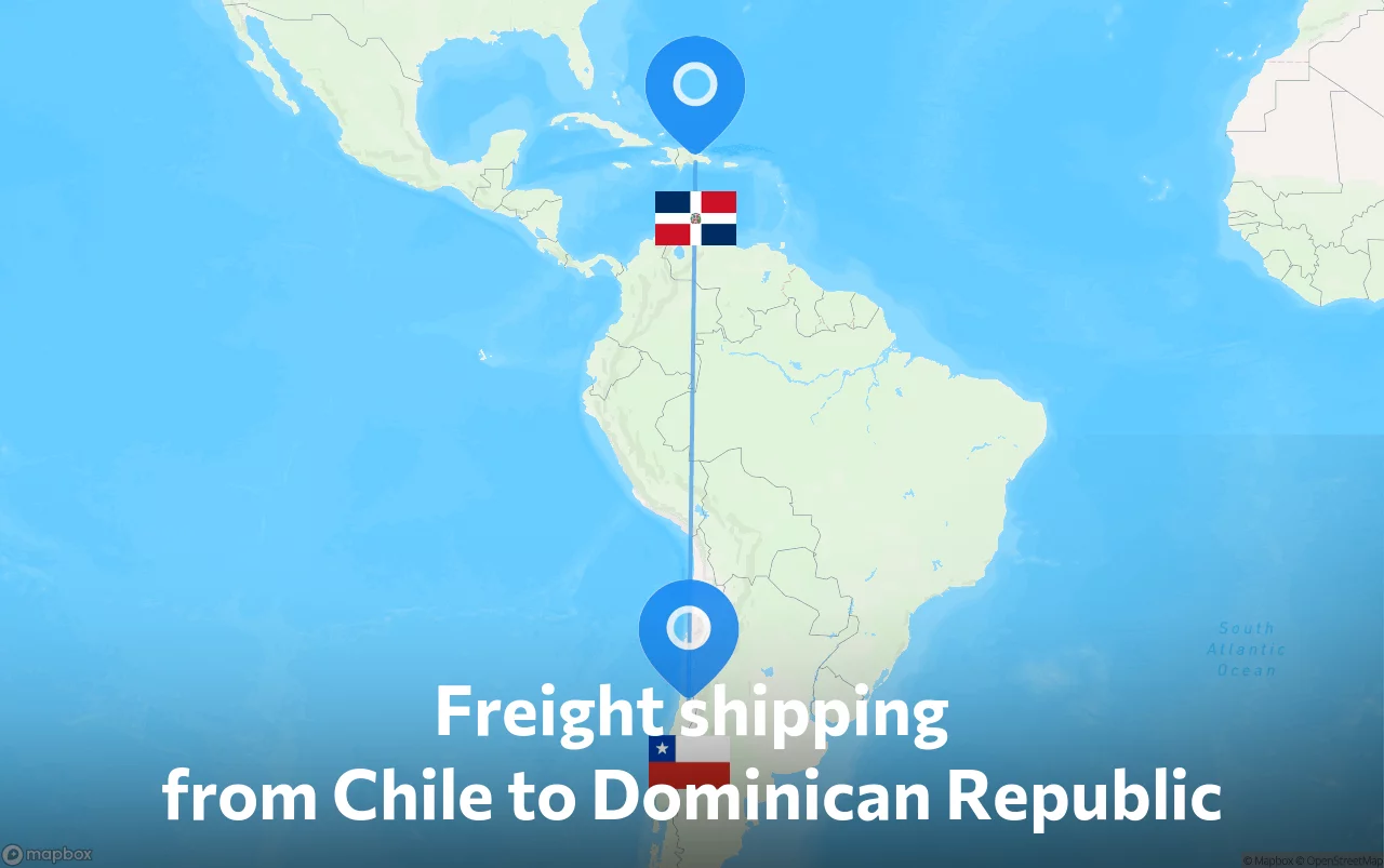 Shipping route from Chile to Dominican Republic