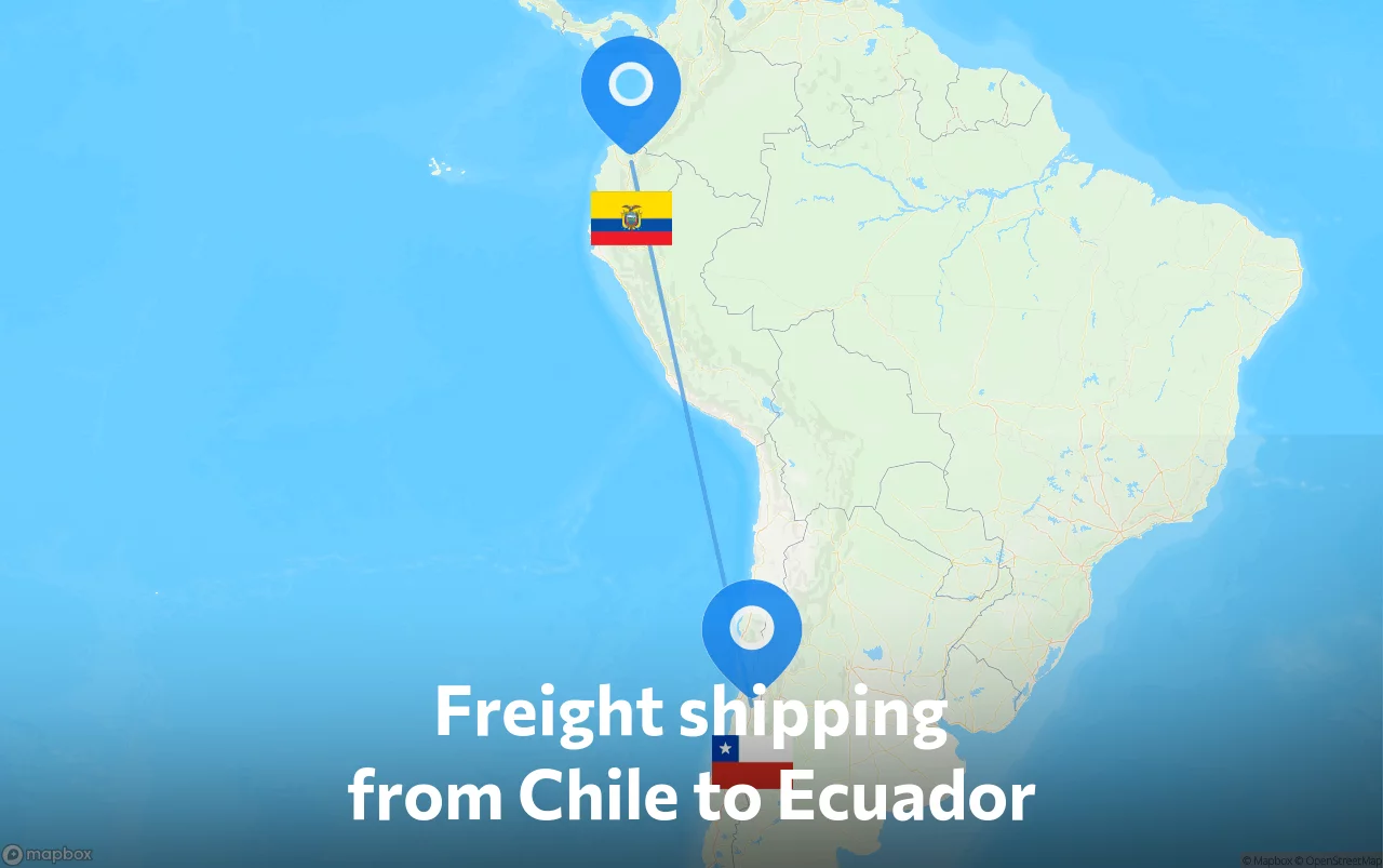 Shipping route from Chile to Ecuador