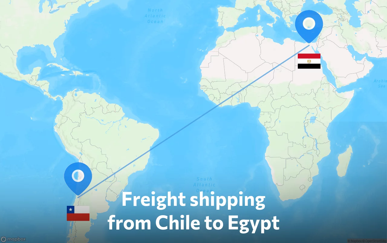 Shipping route from Chile to Egypt