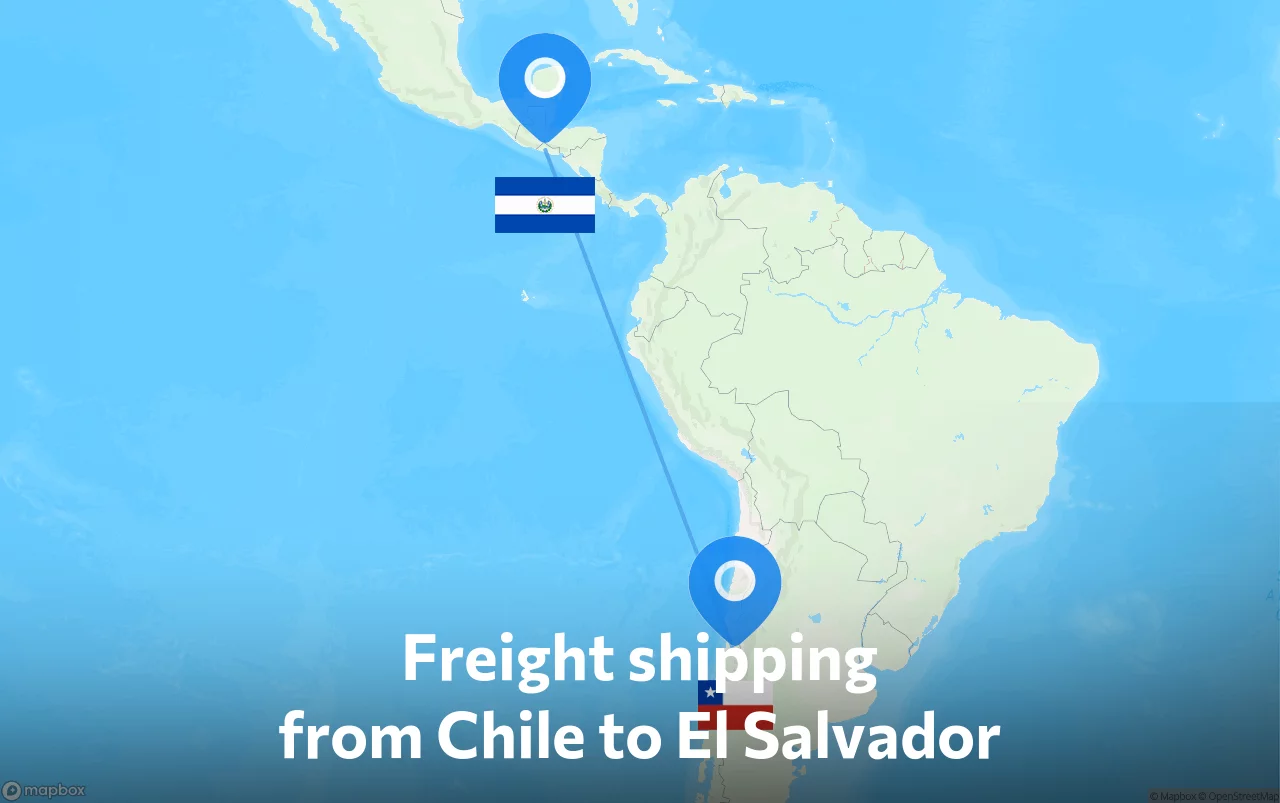 Shipping route from Chile to El Salvador