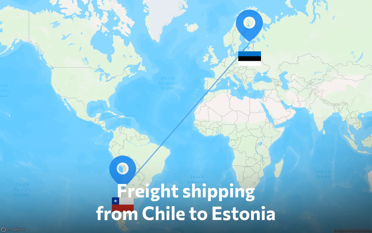 Shipping route from Chile to Estonia