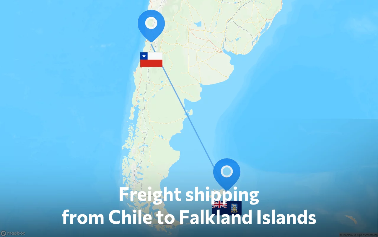 Shipping route from Chile to Falkland Islands