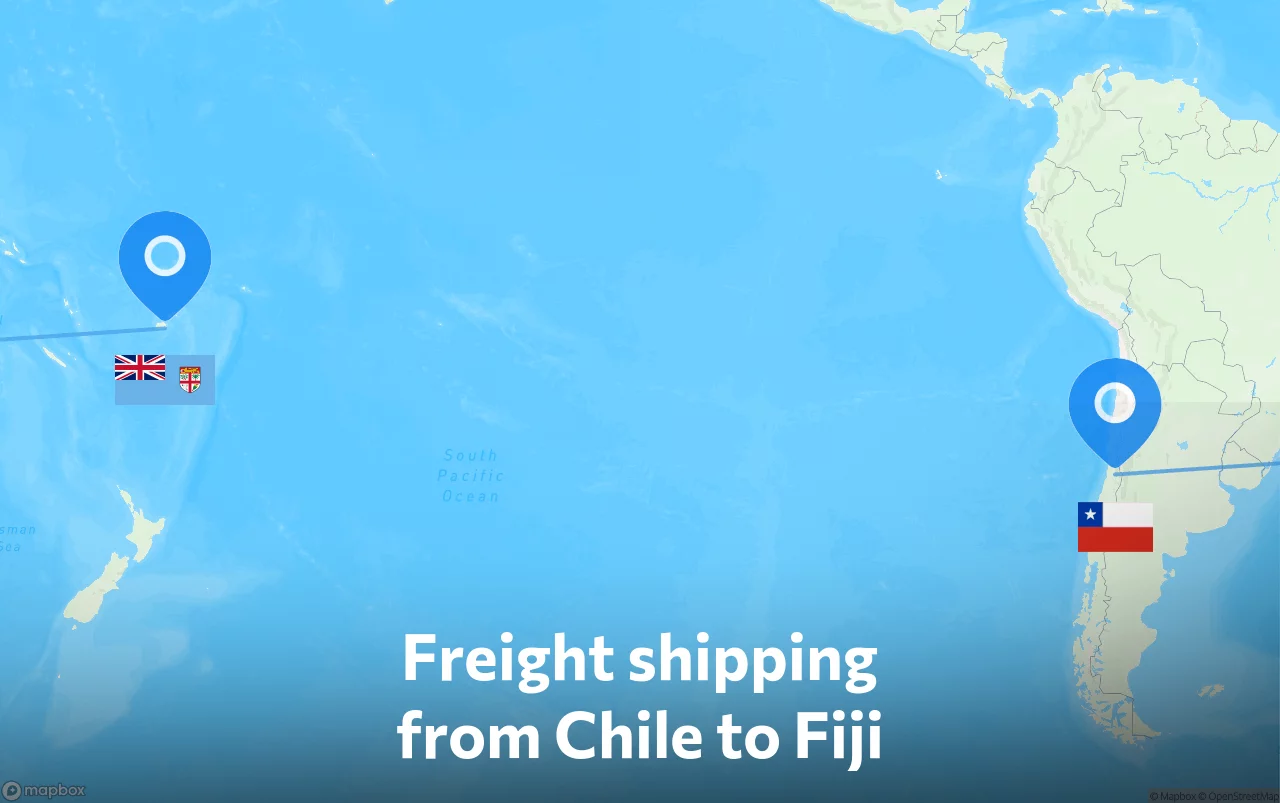Shipping route from Chile to Fiji