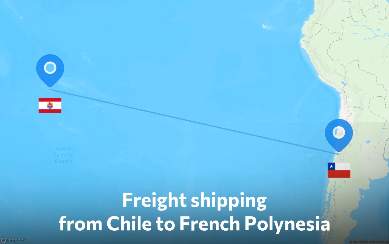 Shipping route from Chile to French Polynesia