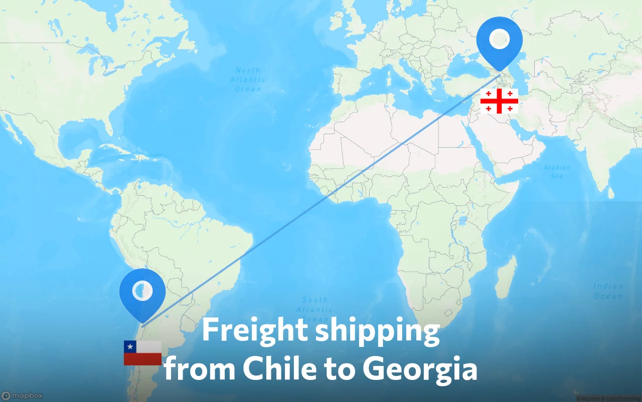 Shipping route from Chile to Georgia