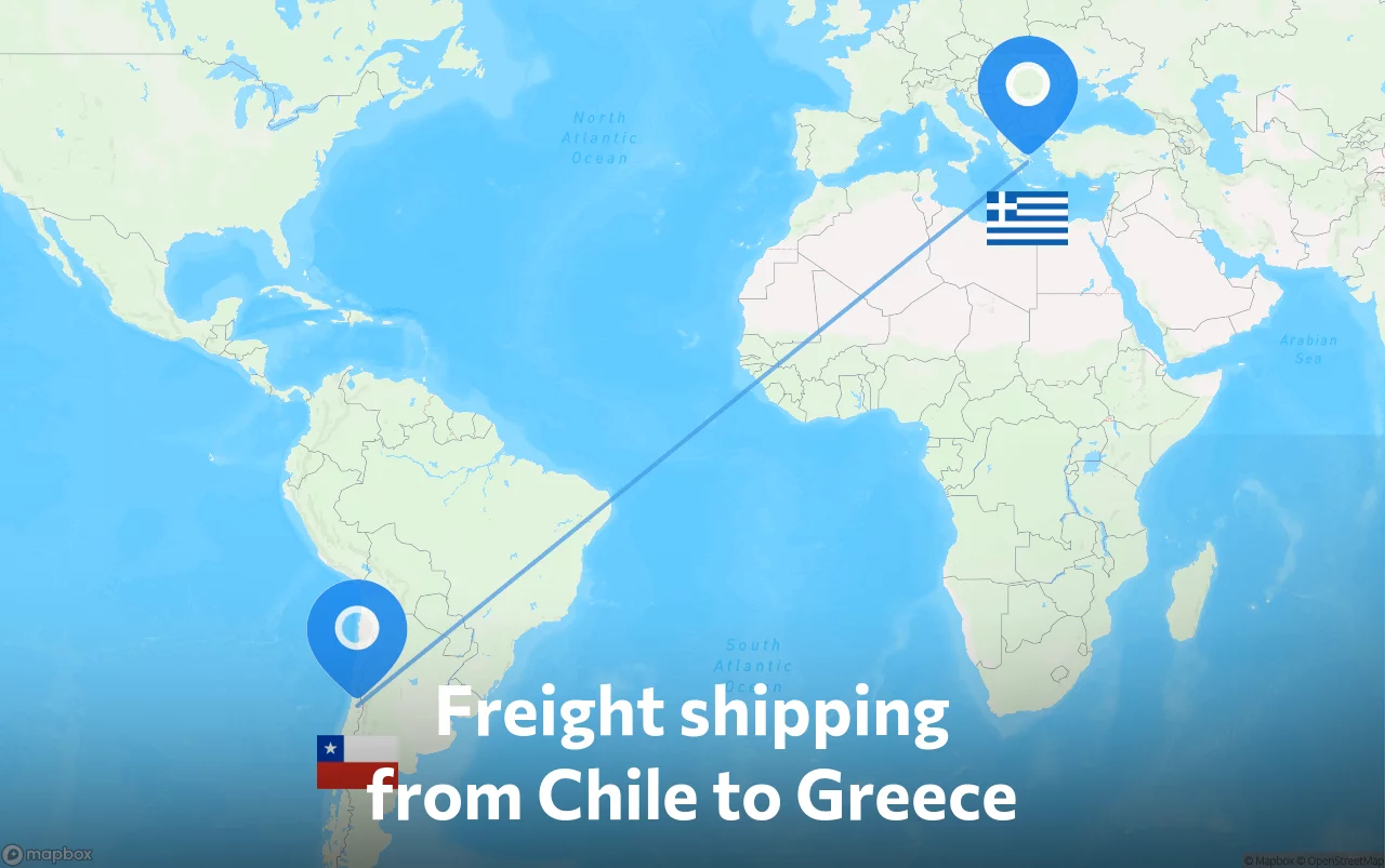 Shipping route from Chile to Greece