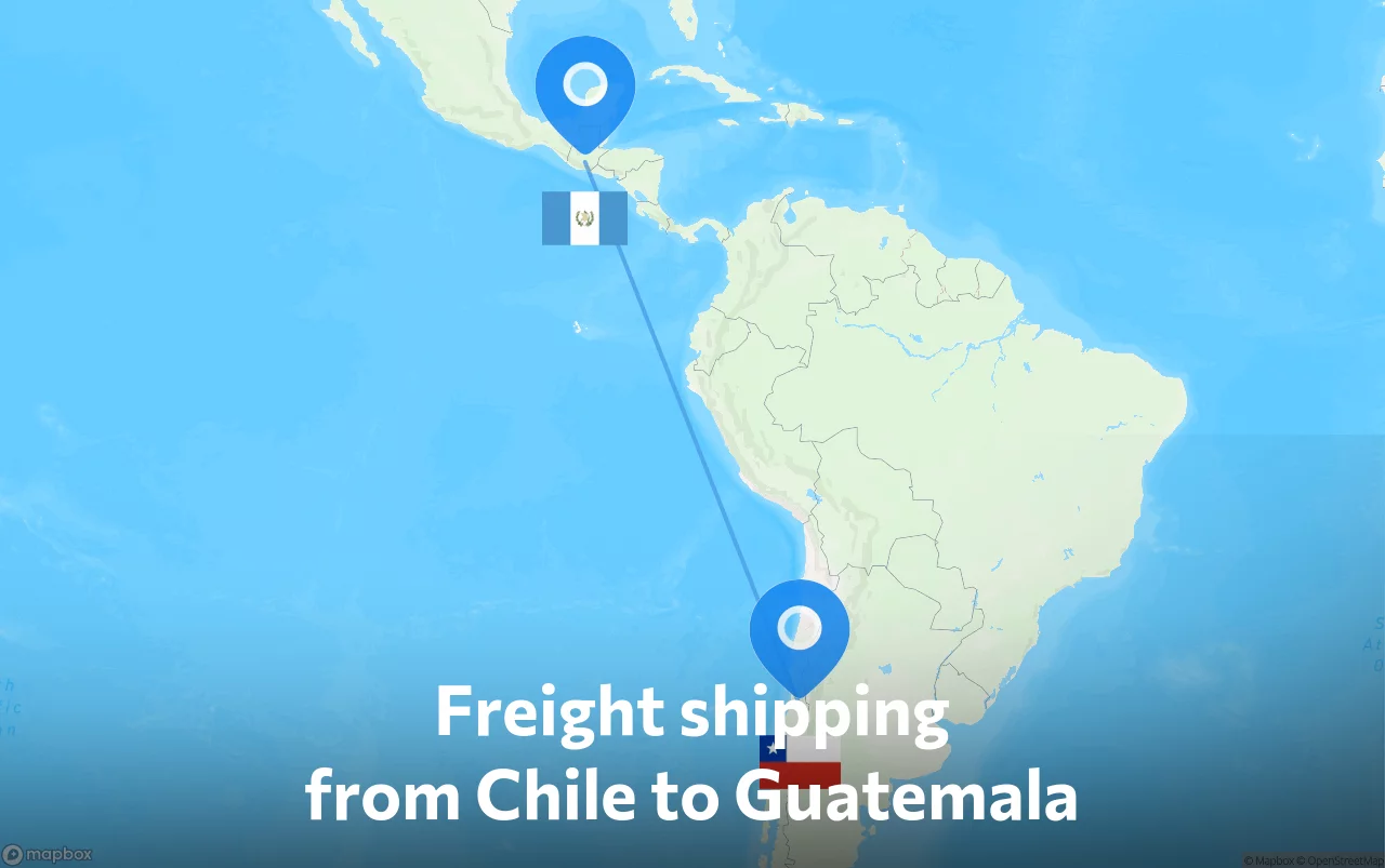 Shipping route from Chile to Guatemala
