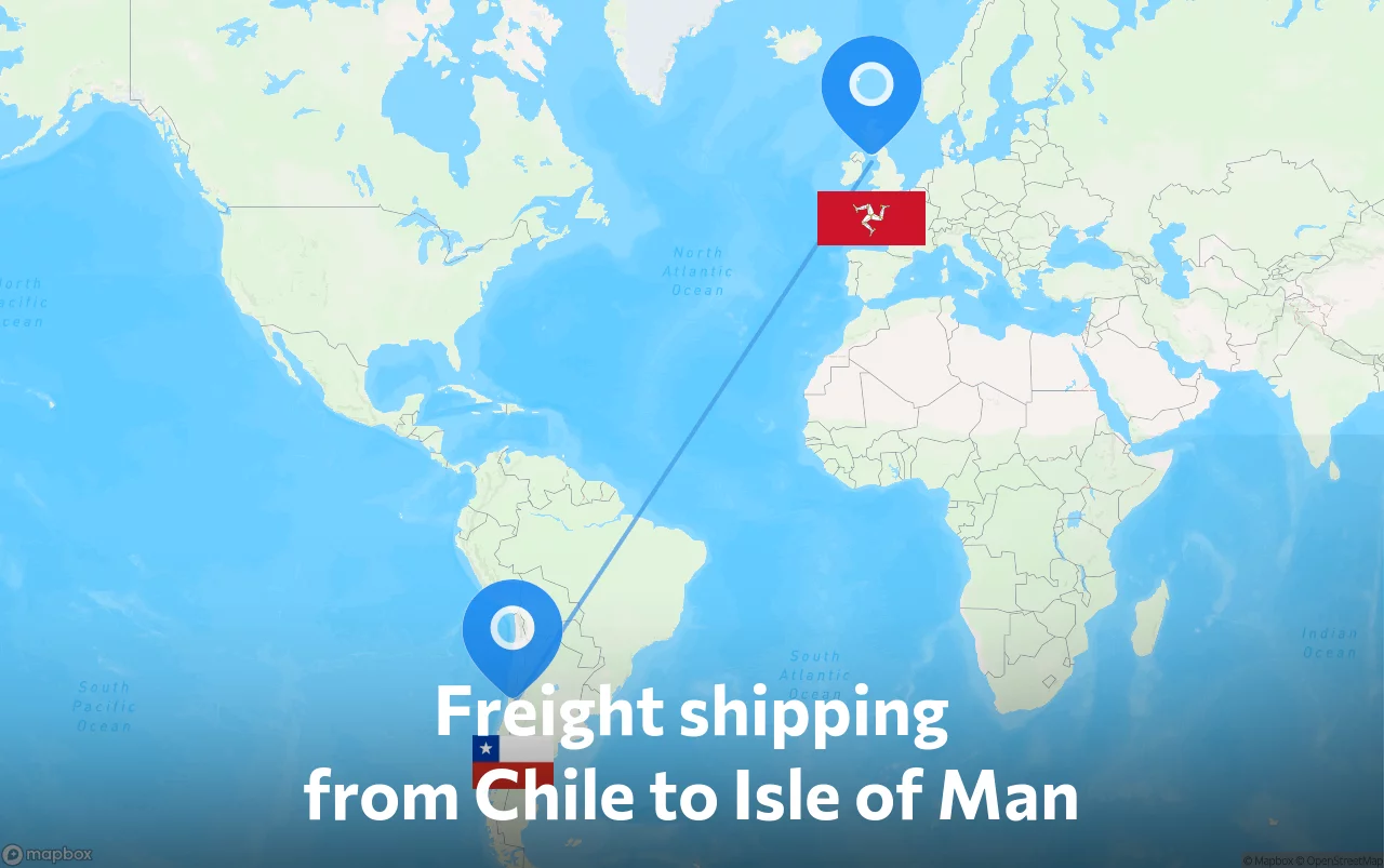 Shipping route from Chile to Isle of Man