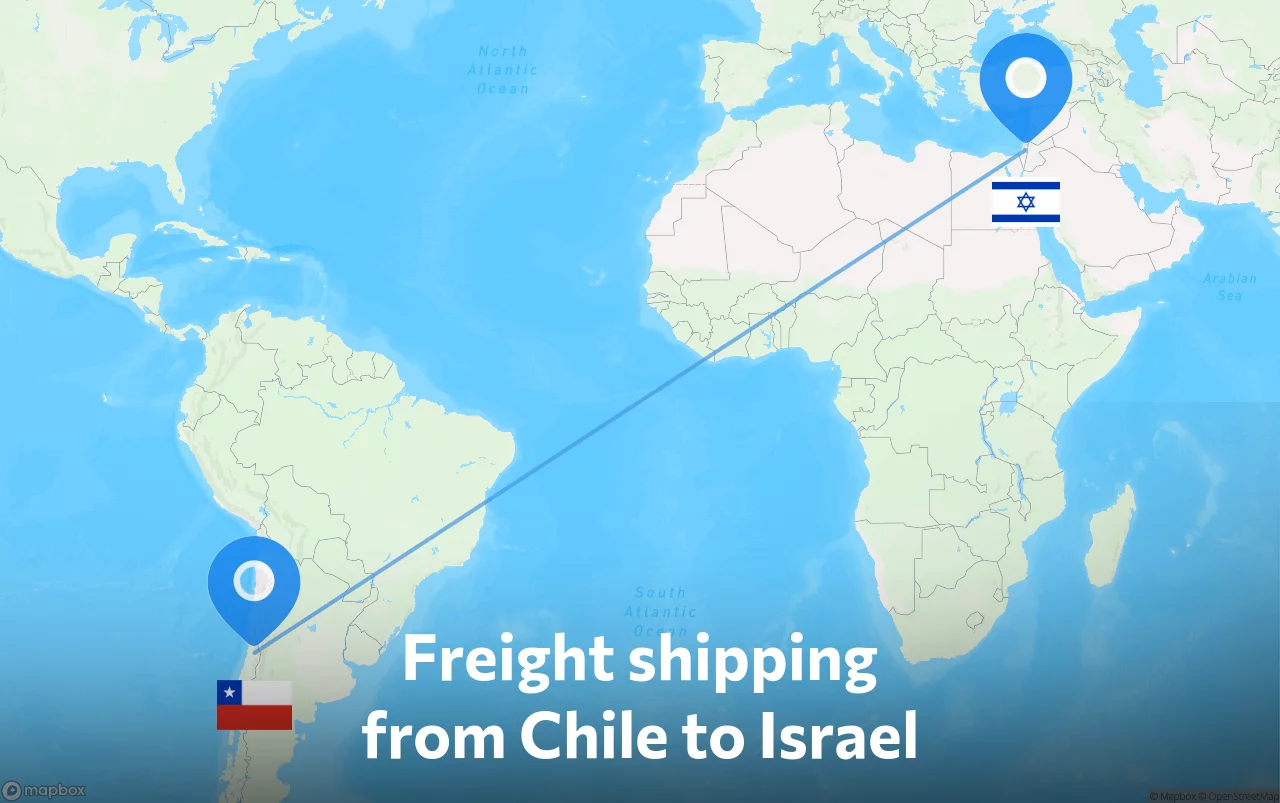 Shipping route from Chile to Israel