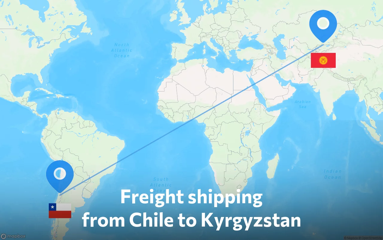 Shipping route from Chile to Kyrgyzstan