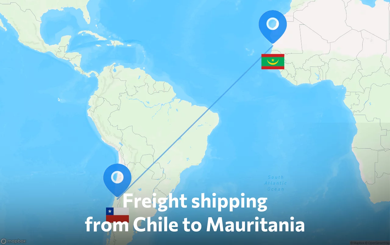 Shipping route from Chile to Mauritania