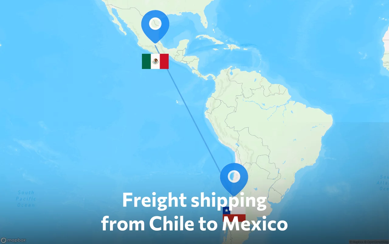 Shipping route from Chile to Mexico