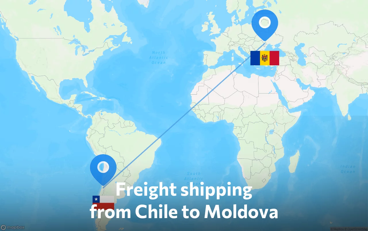 Shipping route from Chile to Moldova