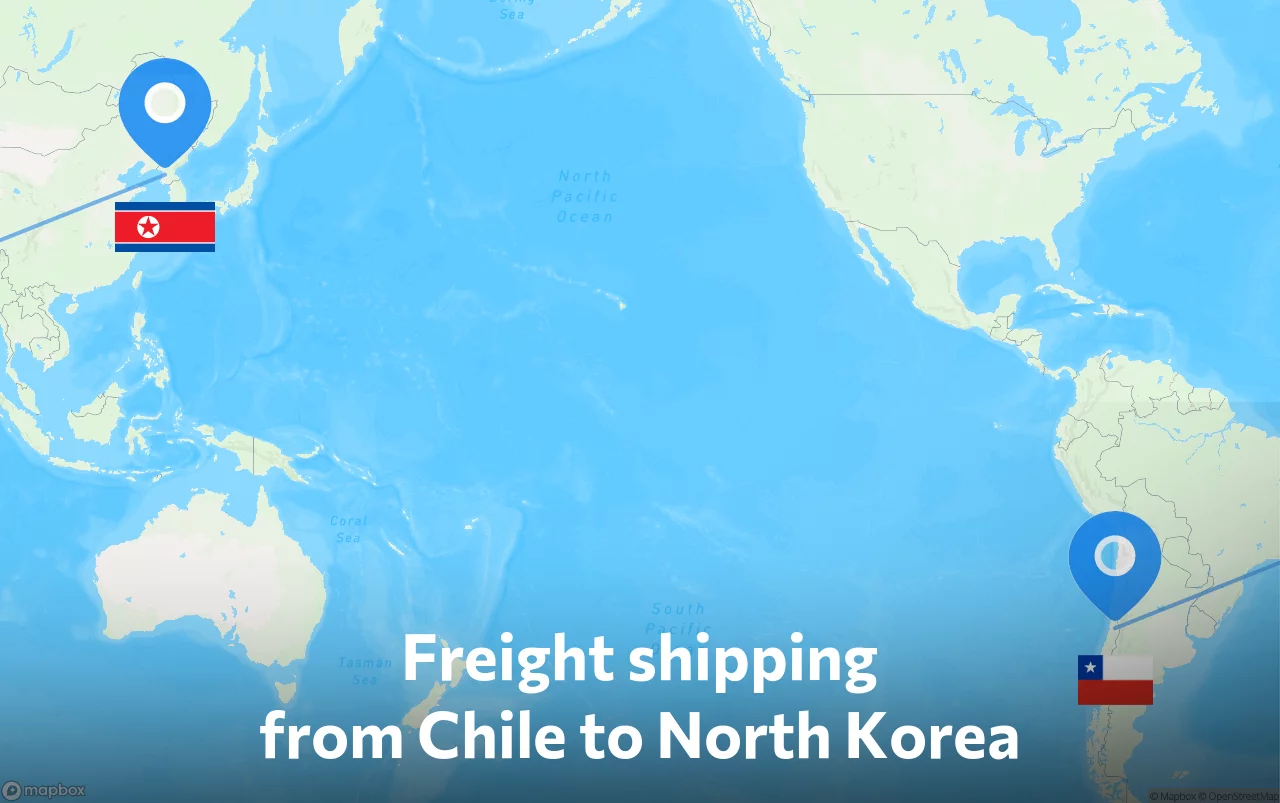 Shipping route from Chile to North Korea