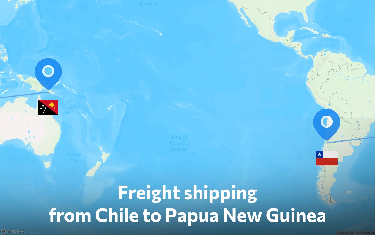 Shipping route from Chile to Papua New Guinea