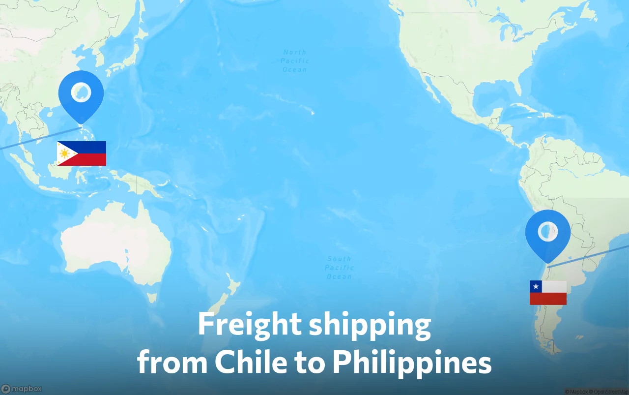 Shipping route from Chile to Philippines