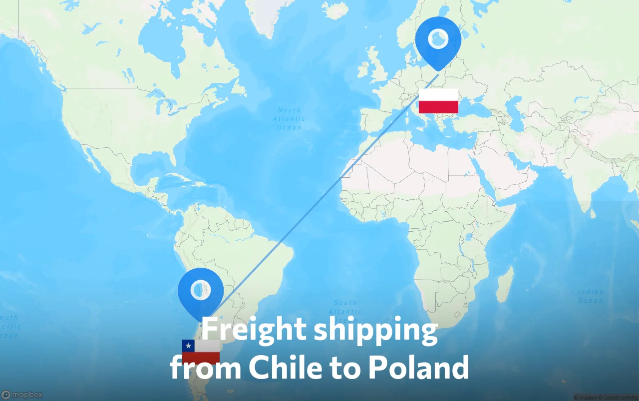 Shipping route from Chile to Poland