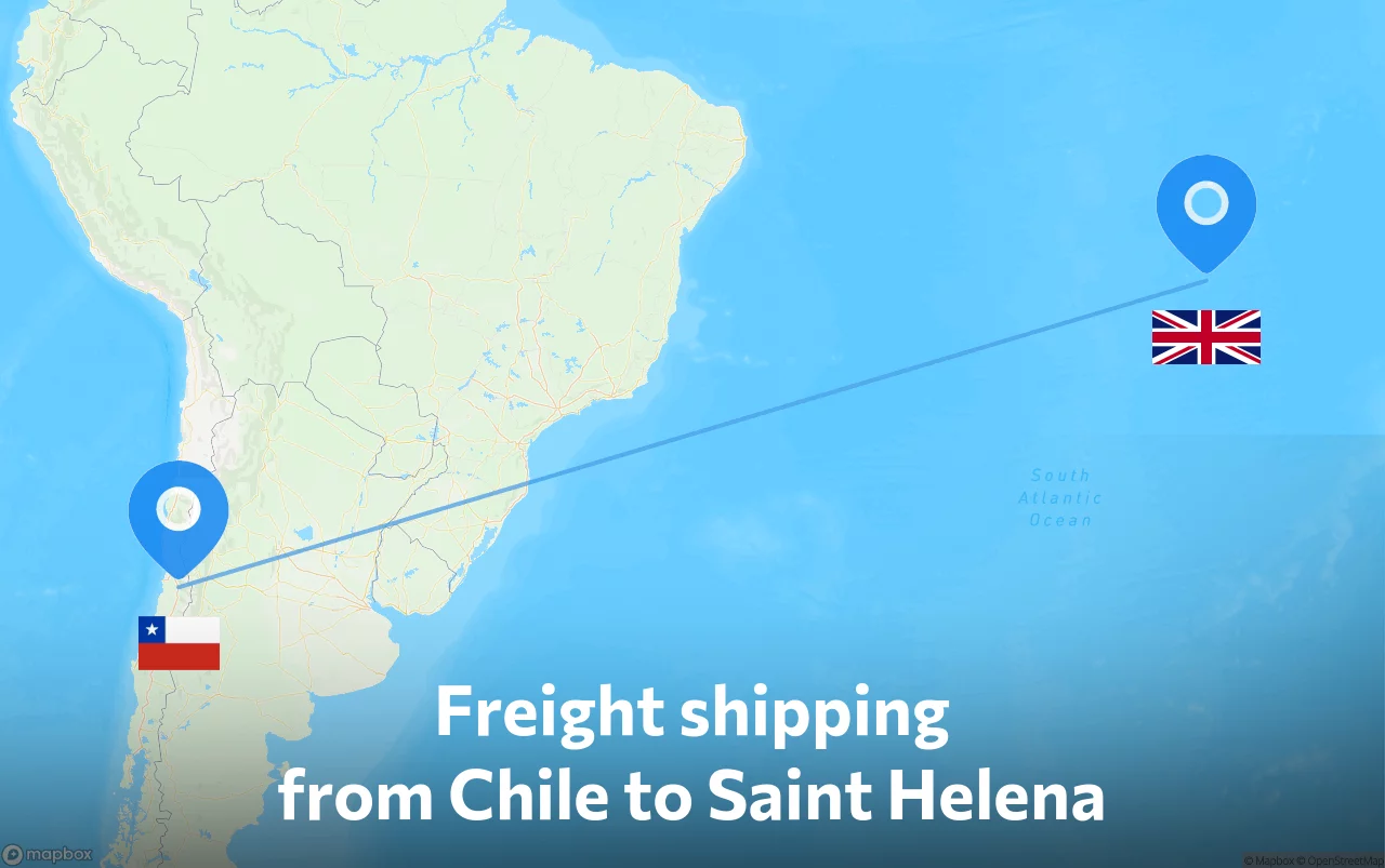 Shipping route from Chile to Saint Helena