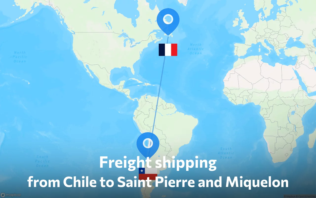 Shipping route from Chile to Saint Pierre and Miquelon