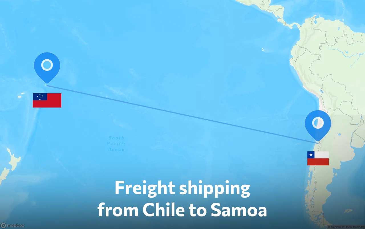 Shipping route from Chile to Samoa