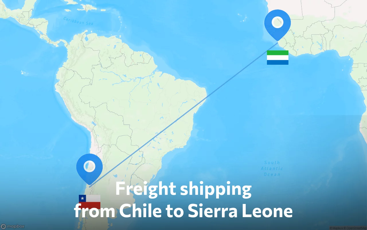 Shipping route from Chile to Sierra Leone