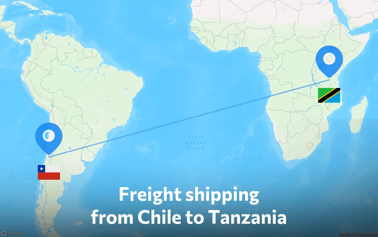 Shipping route from Chile to Tanzania