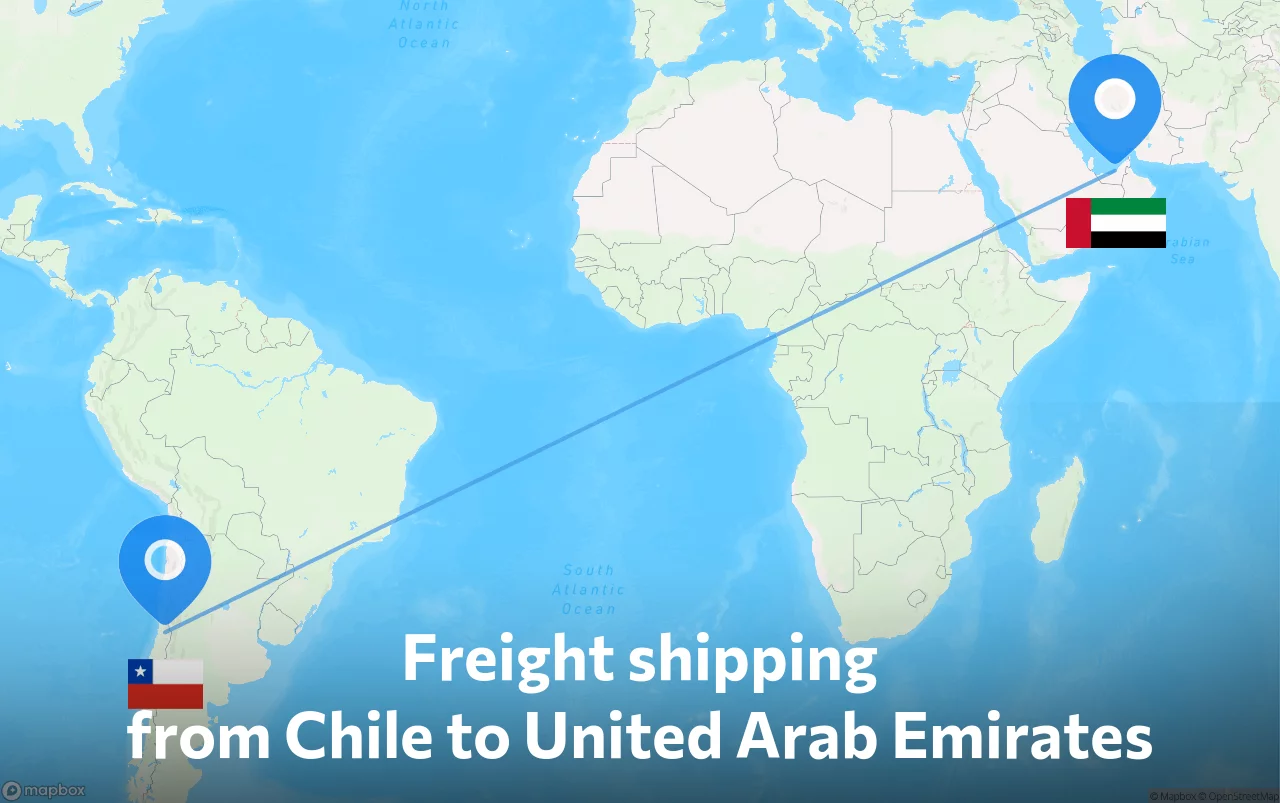Shipping route from Chile to United Arab Emirates