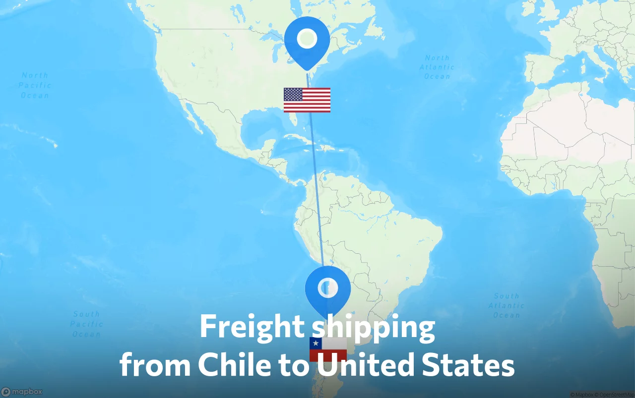 Shipping route from Chile to United States