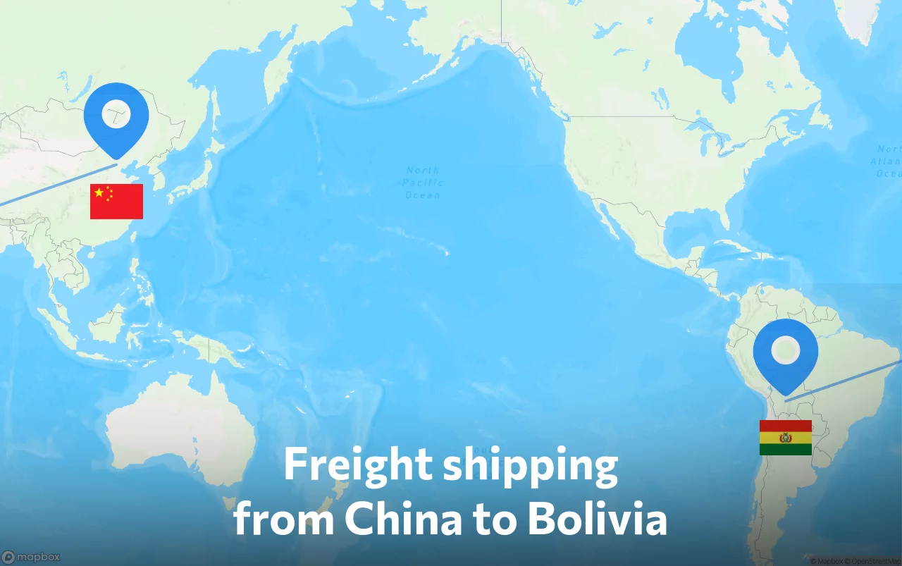 Shipping route from China to Bolivia