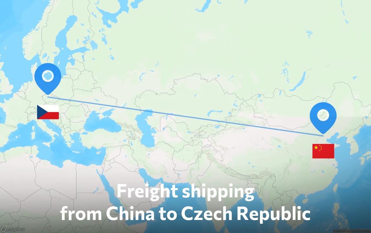 Shipping route from China to Czech Republic