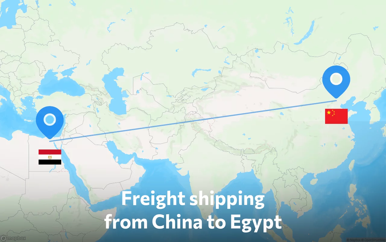 Shipping route from China to Egypt