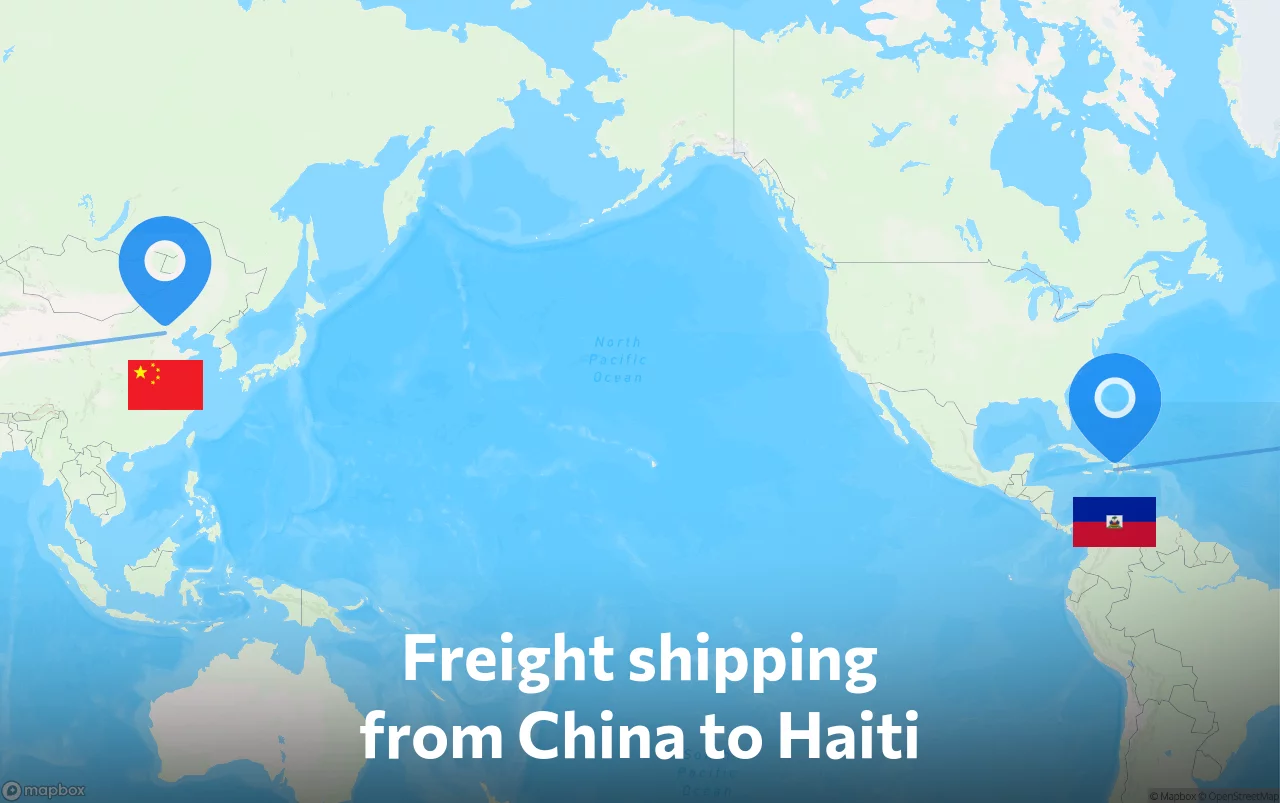Shipping route from China to Haiti