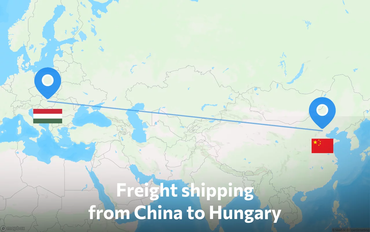 Shipping route from China to Hungary