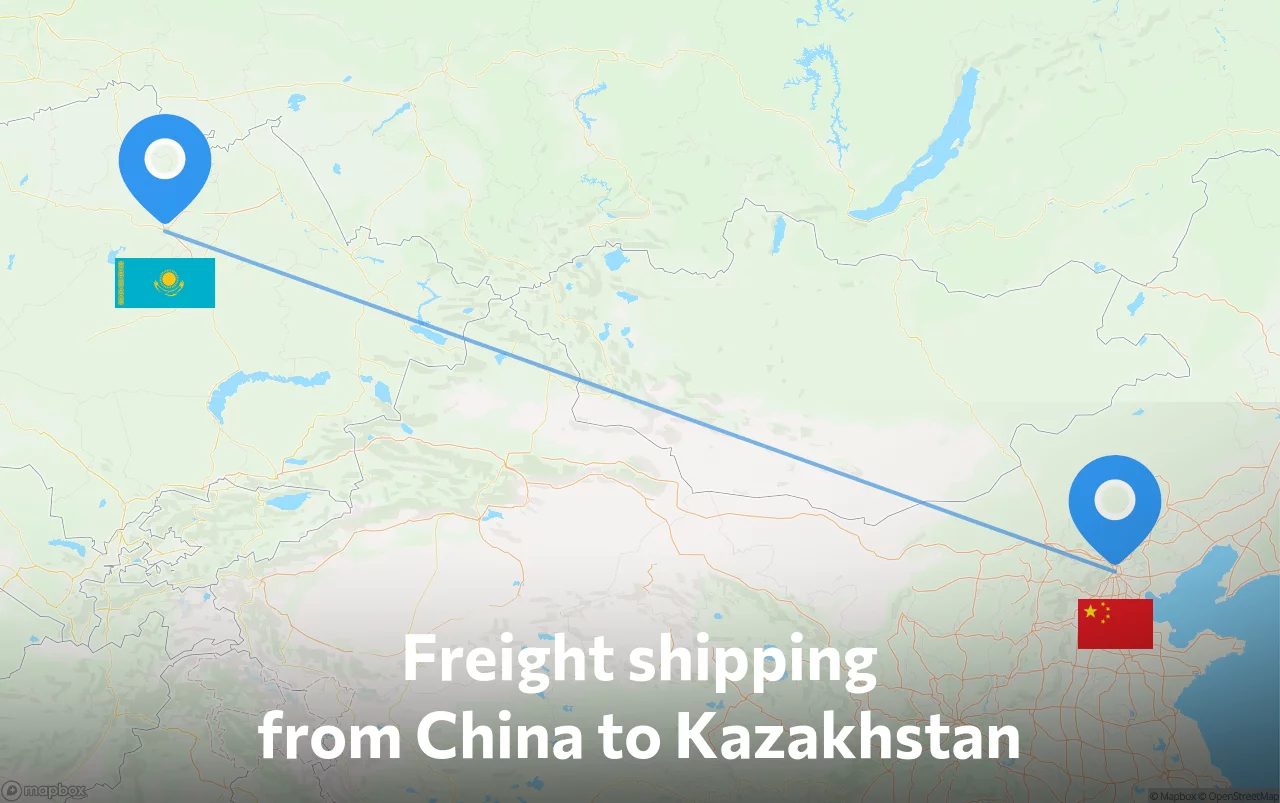 Shipping route from China to Kazakhstan