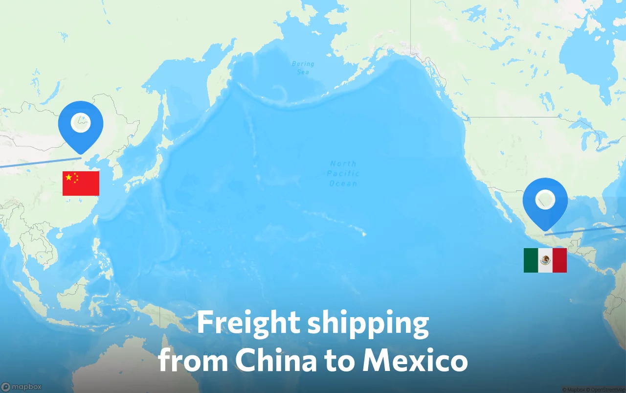 Shipping route from China to Mexico